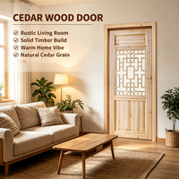 China Factory Solid Fir Lattice Interior Door Custom Pattern Timber Door for Export