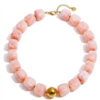 Collier tendance bohème d'été, collier coloré et volumineux, collier ras du cou tendance multicolore avec grandes perles en résine pour femmes