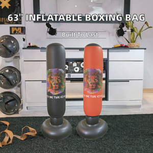 Saco de Boxeo Inflable de PVC de 63 Pulgadas con Base, Relleno de Arena, Resistente, Altura Ajustable para Niños y Adultos, Independiente - Product Image 2