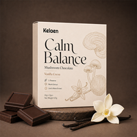 Chocolat noir aux champignons pour le bien-être OEM Premium, boîte de chocolat noir pour apaiser l'anxiété et maintenir un esprit équilibré