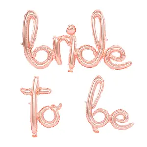 Juego de Globos de Oro rosa con letras para novia, globos de fiesta de boda, despedida de soltera, suministros de decoración, 1 Juego
