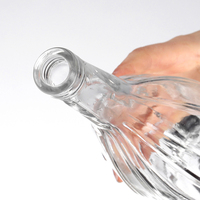 Bouteille en verre ovale blanche haute pour spiritueux, bouteille en verre super blanche pour whisky, rhum, vodka, bouteilles en verre de gin
