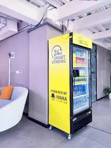 Venditore macchina per bevande e snack combo distributore automatico con lettore di schede con frigorifero