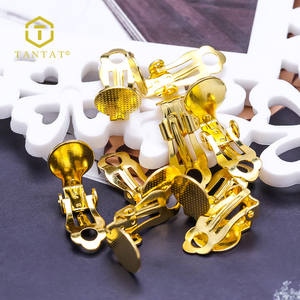 Clip de <span class=keywords><strong>boucle</strong></span> <span class=keywords><strong>d</strong></span>'<span class=keywords><strong>oreille</strong></span> en laiton bricolage boucles <span class=keywords><strong>d</strong></span>'oreilles à clipser rond plat plateau boucles <span class=keywords><strong>d</strong></span>'oreilles Clips - Product Image 3