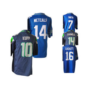 2025 nuevas camisetas de fútbol americano cosidas Seattle 14 Metcalf 10 Kupp 7 Smith 16 Lockett 11 Smith-Njigba camiseta personalizada del equipo de EE. UU. - Product Image 3