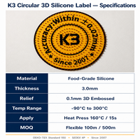 Étiquette de vêtement en silicone personnalisée pour transfert thermique frontal - Lavable