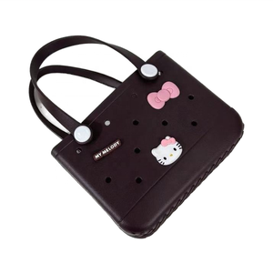 おしゃれな<span class=keywords><strong>EVA</strong></span>ビーチハンドバッグ、DIY可能、防水シリコンゴム製、花飾り付き、洗えるビーチバッグ - Product Image 2