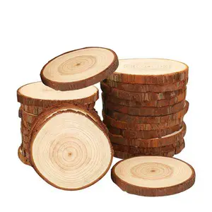 Groothandel Kerst Kids Diy Ambachten Natuurlijke Ronde Hout Plakjes