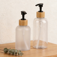 Botol pompa Losion plastik 500ml, botol pompa Losion bambu kemasan cuci badan