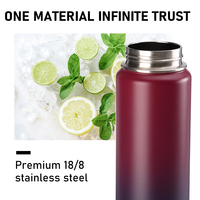 Bouteille d'eau isotherme en acier inoxydable à double paroi, personnalisable avec logo, pour extérieur et intérieur, anti-fuite, sans BPA, avec paille