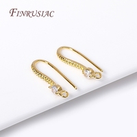 Boucle d'oreille en zircon cubique plaqué or 18 carats, fournitures de fabrication de bijoux à boucle ouverte, accessoires de bricolage