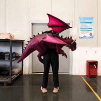 Marionnette d'épaule animatronique réaliste, dragon bébé contrôlé à la main, yeux qui clignent, bouche ouverte, accessoires de spectacle pour parcs à thème, fêtes et spectacles