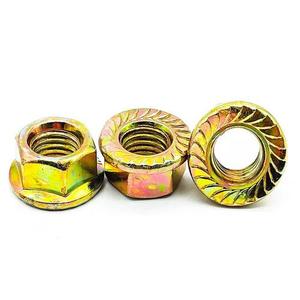Proveedor de Fábrica ASME B18.16.4 B18.2.2 Grado 2/5/8 6 # Tuerca hexagonal con brida de 2'' en acero al carbono, cincada y serrada - Product Image 2