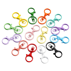 Plastic <b>Key</b> <b>Chain</b> Ring Alloy Plated Round DIY Jewelry Accessory Light Weight Multi Color Set - Product Image 5