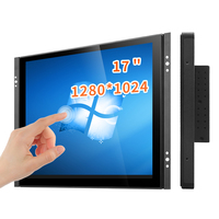 Layar LCD Industri Tahan Air 17 Inci 1280*1024 Layar Sentuh Kapasitif HD-MI VGA Layar Datar Monitor Open Frame