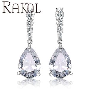 Boucles d'oreilles pour femmes RAKOL EP2133 avec zircon coloré, pierres, 2021 - Product Image 2