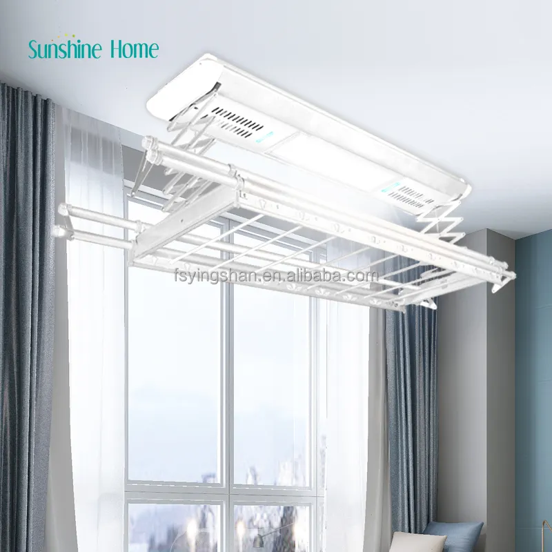 Smart Remote Control Lifting Ceiling Laundry Drying Rack Electric Automatic Folding Hanger Drying Clothes Rack