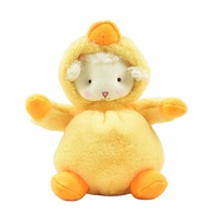 Boneka Hewan Lucu Lembut Mainan Boneka Isi Kapas PP Domba/Serigala/Katak/Babi/Bebek/Beruang/Kelinci dengan Topi Kemasan Kantong OPP