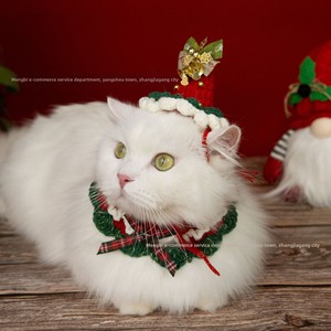 2023 natale <span class=keywords><strong>Pet</strong></span> sciarpa decorativa all'uncinetto fatto a mano colletto a maglia solido modello in pile carino ornamento per cane gatto inverno - Product Image 1