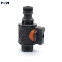 Accessoires d'irrigation pour serres : Robinet de tuyau d'arrosage de jardin 1/2 pouce, connecteur ABS 16 mm, raccord rapide pour système d'irrigation goutte à goutte haute pression