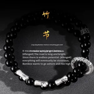 Maxfree Ancient Style High-End Chinese Style Men's Women's Diamond Bezel Set Main Stone <b>Stacked</b> Safety Buckle <b>Bracelets</b> - Product Image 5