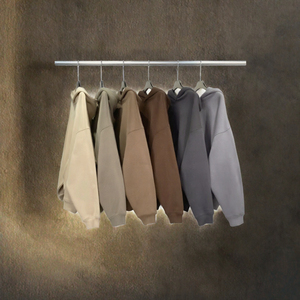 Sweat-shirts épais en coton de haute qualité, unis, lourds, surdimensionnés, personnalisables, sans cordon, grandes tailles, pour hommes, sans cordon, unisexe - Product Image 3