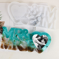 INTODIY Mr & Miss Love série Saint Valentin Stéréo Cadre Photo Moule En Silicone Grand Amour Petit Amour Décoration De La Maison Moule En Silicone