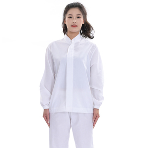 Divisa bianca in cotone a due pezzi <span class=keywords><strong>per</strong></span> l'industria alimentare |   Set di Maglia a Maniche Lunghe e Pantaloni <span class=keywords><strong>da</strong></span> 187 gsm |   Abbigliamento <span class=keywords><strong>da</strong></span> <span class=keywords><strong>Lavoro</strong></span> Igienico OEM - Product Image 1
