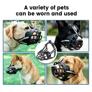 Muselière réglable pour chien, en plastique respirant, protège-bouche anti-morsure pour l'entraînement des chiens de taille moyenne à grande - Product Image 4