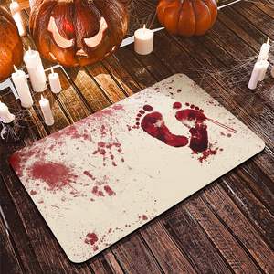 Alfombra de Baño Rectangular con Diseño Novedoso de Huella de Demonio de Sangre, Absorbente, de Cuero, para Uso Doméstico - Product Image 4