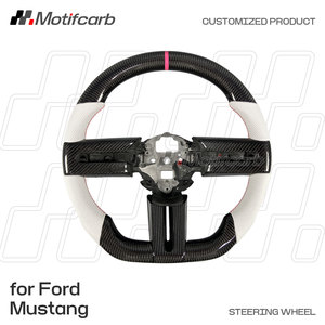 Volante de Fibra de Carbono Personalizado con Empuñaduras de Cuero para Ford Mustang GT Shelby GT500 Coupe Boss 302 S197 2005-2014 - Product Image 2