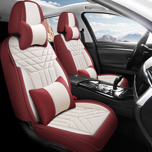 Fundas de Asiento de Coche Universales de 5 Piezas, Estilo Deportivo, de Cuero de Dos Tonos, con Almohadas, para Uso en Todas las Estaciones - Product Image 1