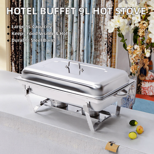 Commercial Hotel Buffet Stove 9L Stainless Steel <strong>Fuel</strong> Hot <strong>Chaffing</strong> Dish Basin Breakfast Kitchen Equipment - Product Image 2