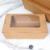 Boîte alimentaire jetable en papier kraft, boîtes personnalisées pour l'emballage alimentaire avec fenêtre transparente en PVC