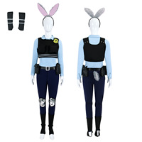 BAIGE Cosplay robe pour femmes Cosplay Anime Judy robe dessin animé Joint Style robe Cosplay femme de chambre lapin tissu