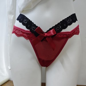 String rouge sexy avec nœud papillon pour femmes, lingerie sexy pour adultes, string séduisant pour femmes. - Product Image 2