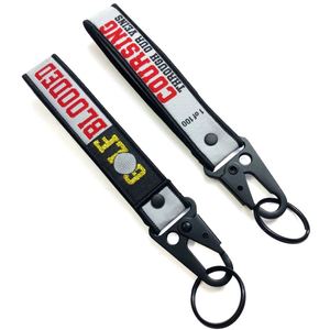 <b>Custom</b> Jdm Fabric Chain Flight Car Tuning Racing Sports Embroidered <b>Key</b> Strap Street Jet Tag Ring Keychain - Product Image 4