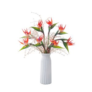 MW90501A Tige d'oiseau de paradis artificiel de 25 pouces, fleur tropicale exotique réaliste en faux <span class=keywords><strong>Strelitzia</strong></span> pour décoration de vase au sol - Product Image 1