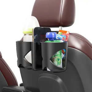 Car Headrest Backseat Organizer With Cup Holder And Phone Holder 3 In 1 Seat Back Organizer With Headrest Hooks