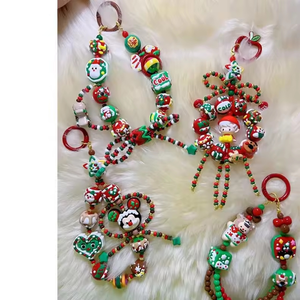 男女通用高品质定制亚克力钥匙扣手机挂绳串珠腕带设计师圣诞男女通用高 - Product Image 3