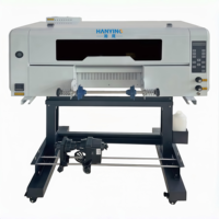 Nouvelle imprimante UV DTF semi-automatique de 330 mm avec trois têtes d'impression XP600 pour la production d'étiquettes autocollantes en cristal