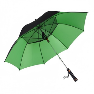 27-Inch High Quality Custom Logo Manual Golf <b>Umbrella</b> with Fan UPF 50+ Black UV Coating Auto Open Glass Fiber Ribs - Product Image 3
