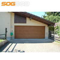 Portes d'entrée en bois grainé sur mesure en gros, portes de garage sectionnelles à isolation thermique pour projets de construction locaux