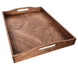 Plateau de service pour le petit-déjeuner en bois décoratif élégant fait à la main, finition polie, passe au lave-vaisselle et au micro-ondes, sans danger pour les aliments, de qualité supérieure - Product Image 3