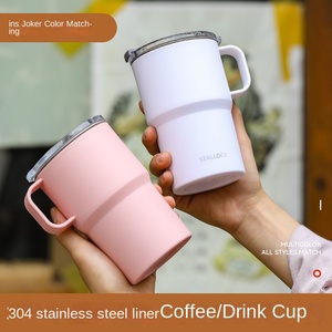 304 gobelet Portable en acier inoxydable épaissi valeur de couleur élevée maille de conservation de la chaleur pour café thé noir eau couvercle de tasse noire - Product Image 3