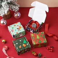 Boîte postale d'expédition en carton ondulé avec logo personnalisé de Noël Ensemble de cosmétiques XMAS Boîtes d'emballage d'expédition pour montres, bonbons et bijoux