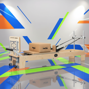 Macchina <span class=keywords><strong>Pilates</strong></span> <span class=keywords><strong>Reformer</strong></span> Professionale Bestseller in Legno d'Acero Regolabile <span class=keywords><strong>Benefici</strong></span> per la Salute Uso Universale Deren GH-88 - Product Image 4