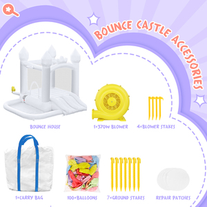 FBSPORT Castillo Inflable de PVC, Set de Juegos Blandos, Mini Castillo Hinchable Blanco, Paneles Blancos para Juegos - Product Image 3