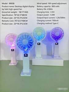 Nuevo Ventilador de Mano de Alta Calidad en Oferta, Venta Directa de Fábrica, Personalizado, con Pantalla Digital, Luz y 100 Velocidades - Product Image 2