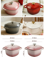 Petite Bonne Mine, Pot antiadhésif de luxe en fonte émaillée en forme de cœur de 10 cm, capacité 1-2 L, pour usage domestique, idéal pour les œufs à la vapeur et les mini-soupes